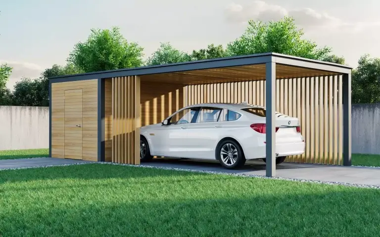 carport - wiata - pomysł na to, jak zabezpieczyć auto przed gradem